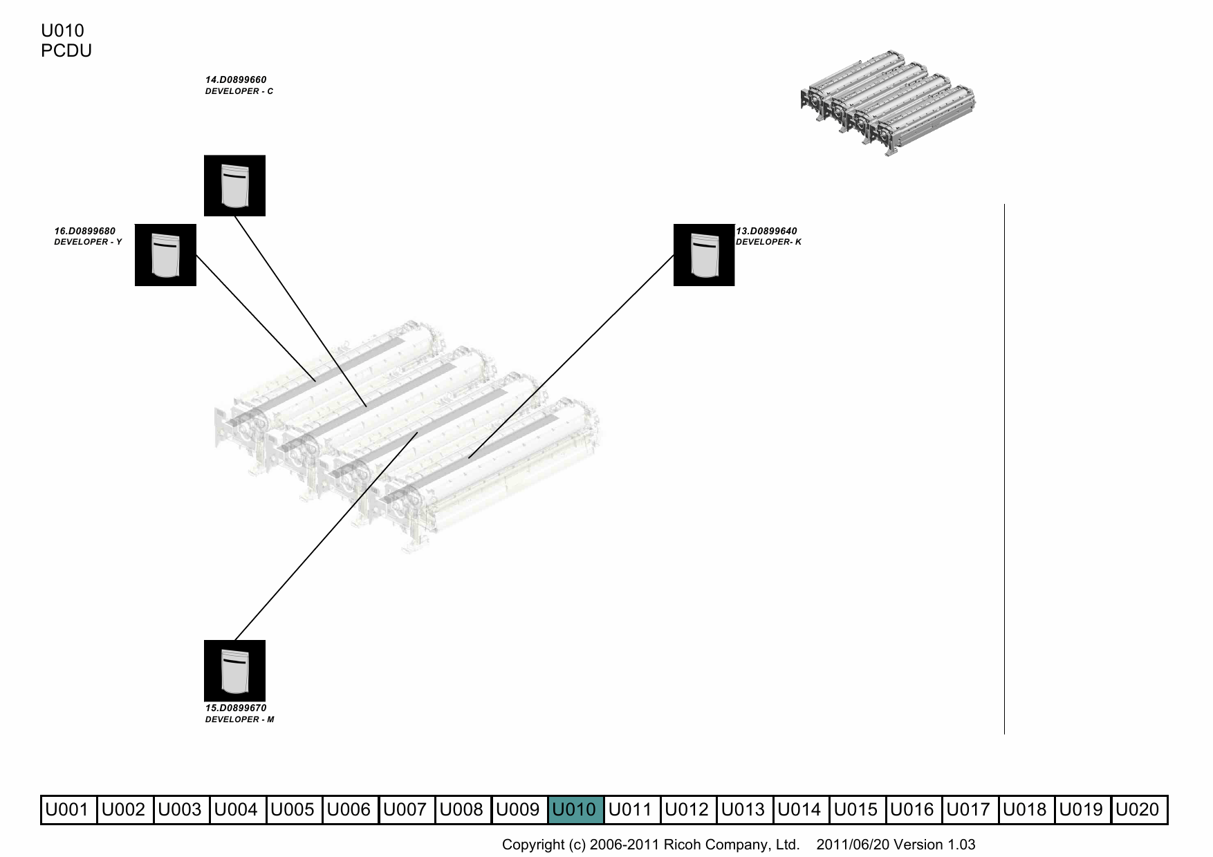 RICOH Aficio MP-C4501A 4501 5501 5501A D088 D089 Parts Catalog-5